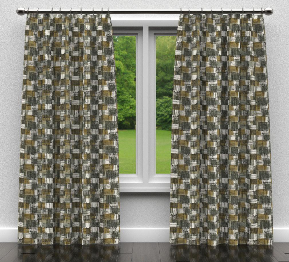 Upholstery Fabric - Black,Gold &#x26; Yellow,Grey &#x26; Silver Abstract &#x26; Geometric Upholstery Fabric 54 Inches&#x22;