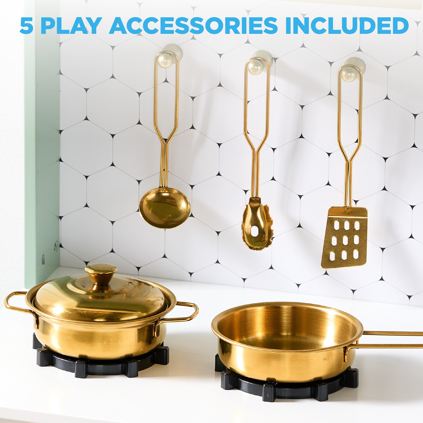 Best Choice Products Pretend Play Cottage Kitchen Wooden Toy Set for Kids w/ 5 Accessories, Oven