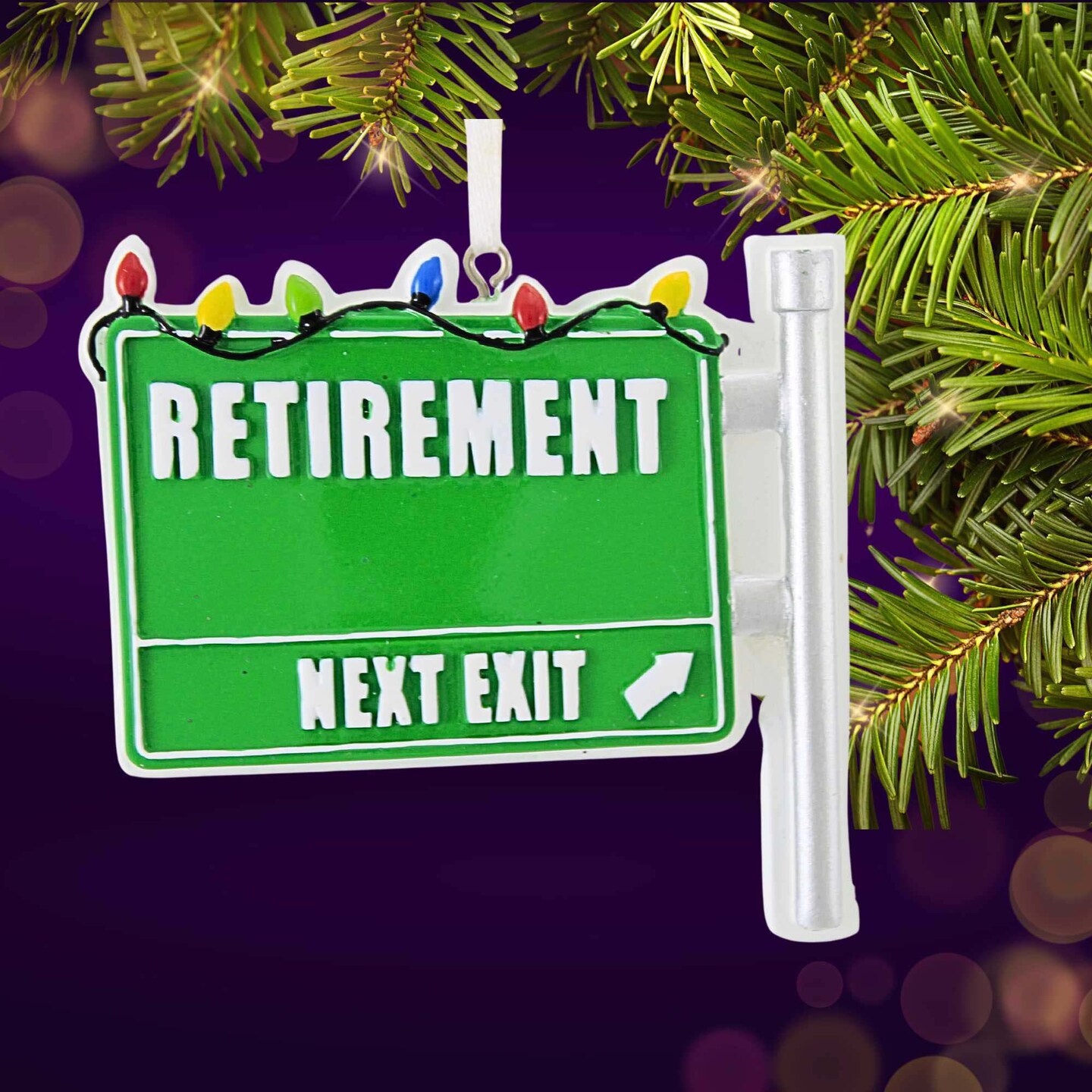 Polarx 3.0 Inch Retirement Road Sign Christmas Tree Ornament , Retiree