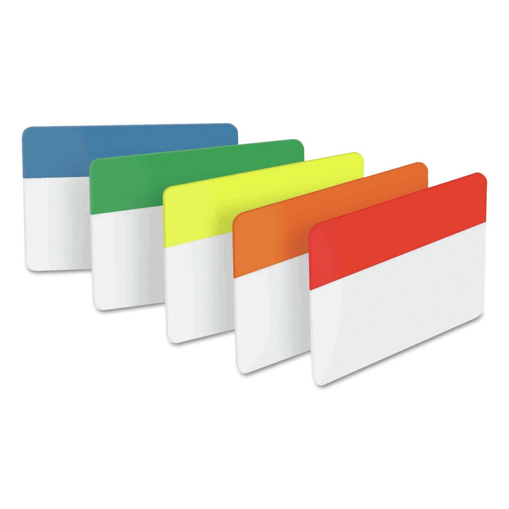 Post-it Tabs 2 in. Wide 1/5-Cut Solid Color Tabs - Assorted Colors (30/Pack)