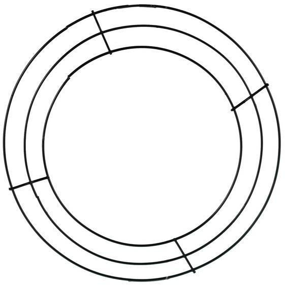 10-inch Plain Wire Wreath Form: 3 Wire Black Frames