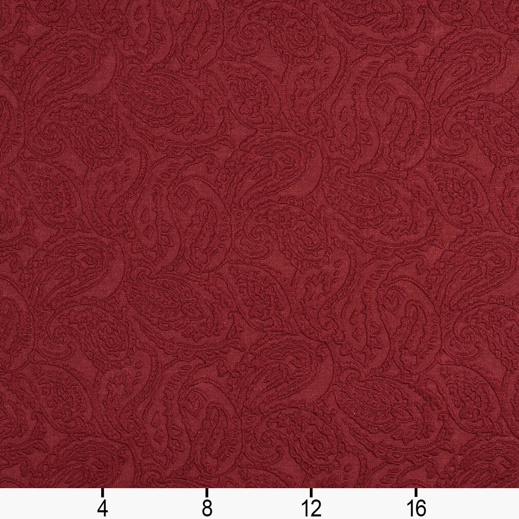 Ruby/Paisley - Red & Burgundy Paisley Upholstery Fabric 54 Inches"