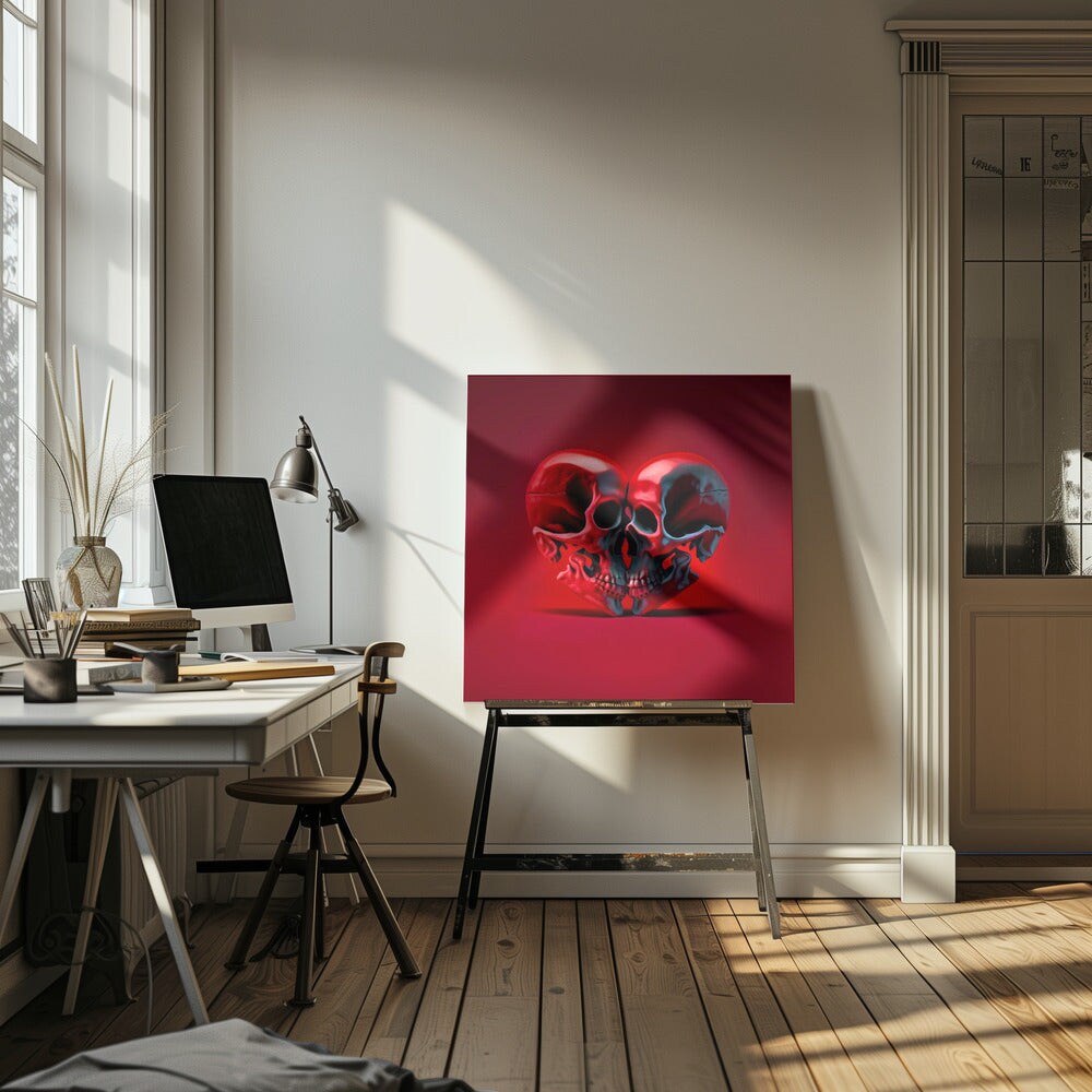 Death Love Square Canvas Art | Modern Home Wall Decor 24x24 Canvas - Corporate Office Art