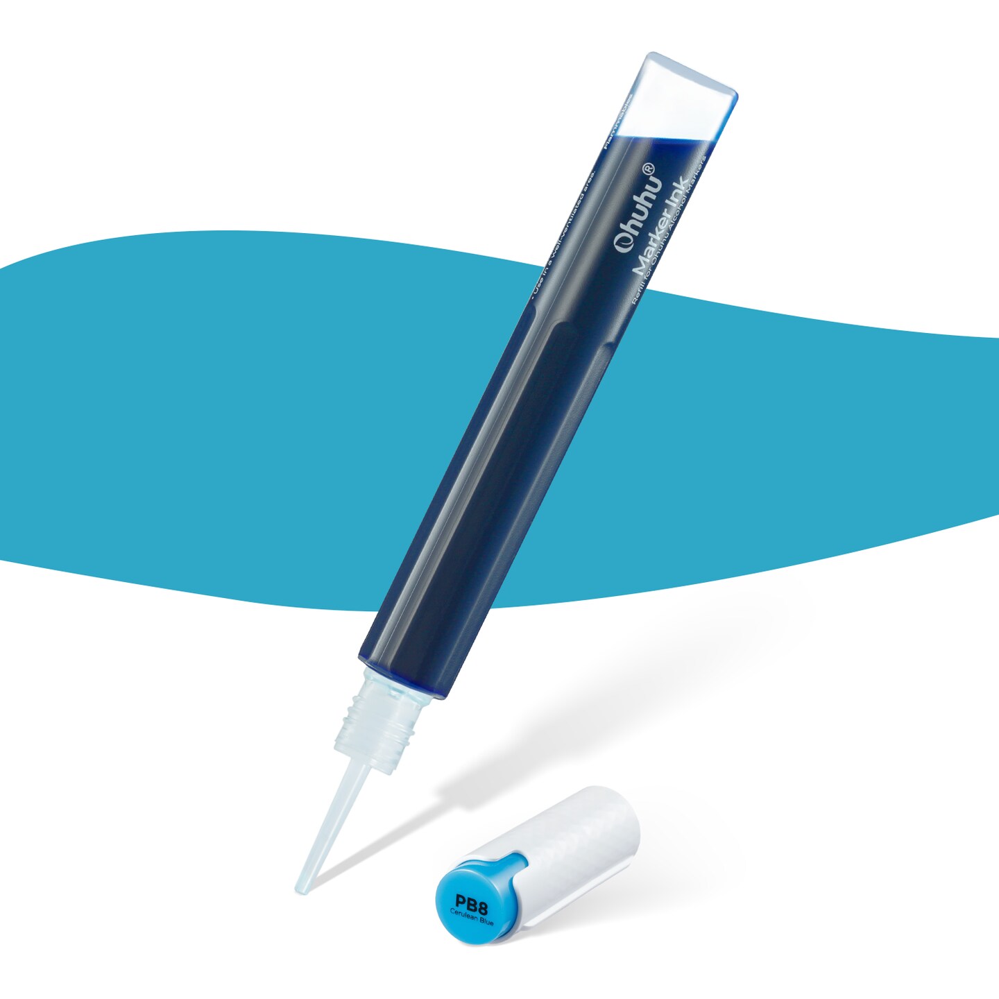 Ohuhu Ink - PB8 Cerulean Blue/ B883 - Refill Ink for Ohuhu Alcohol Markers - Honolulu, Honolulu B, Oahu, Kaala, and Molokai Series, 16ML