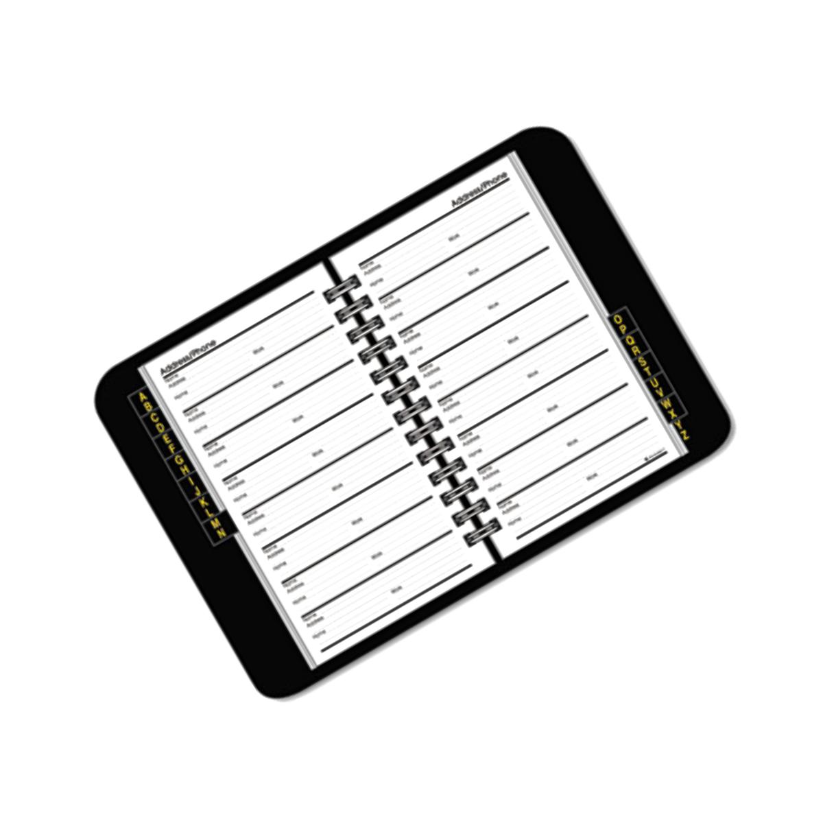 AT-A-GLANCE Classic Telephone/Address Book- Wirebound- 4-7/8 x 8- Black