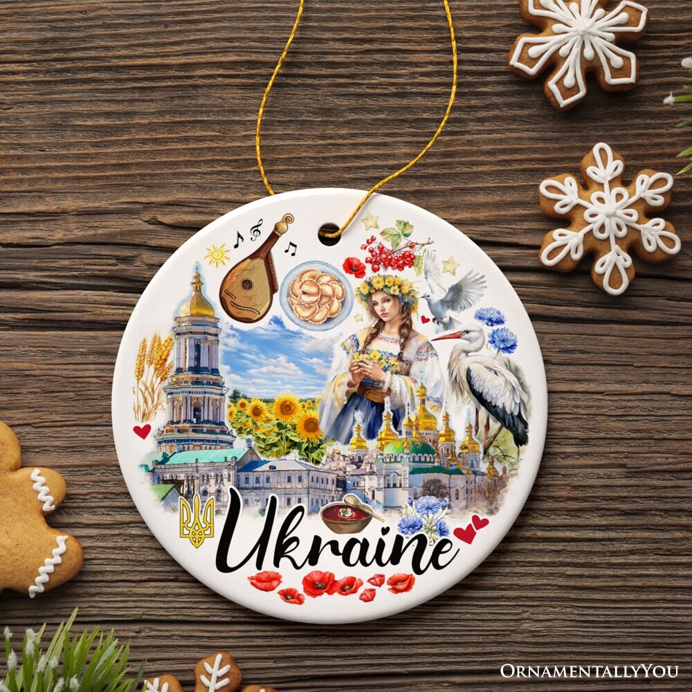 Artistic Ukraine Vintage Ornament, Traditional Souvenir Gift and Christmas Tree Decoration