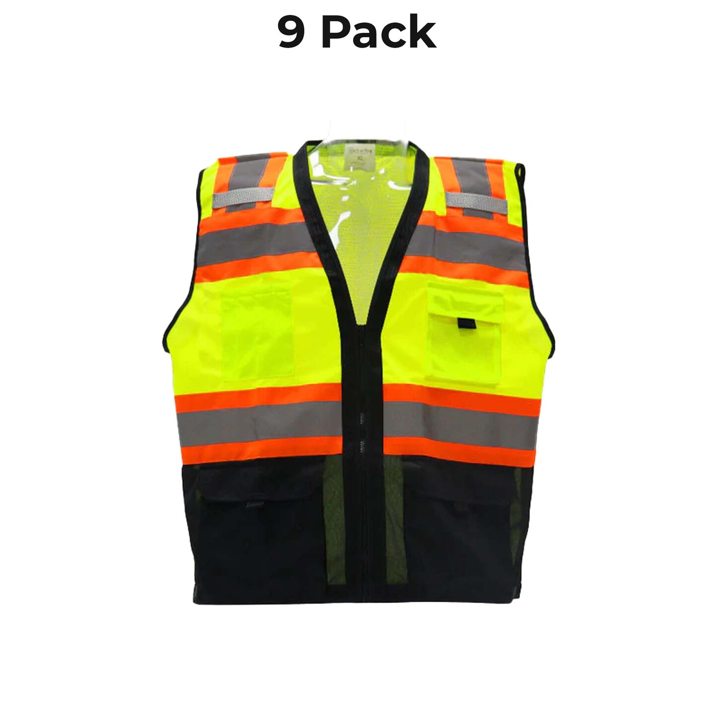 Contrast High Visibility Safety Vest with Reflective Stripes Multi-Pocket Work Vest | RADYAN®