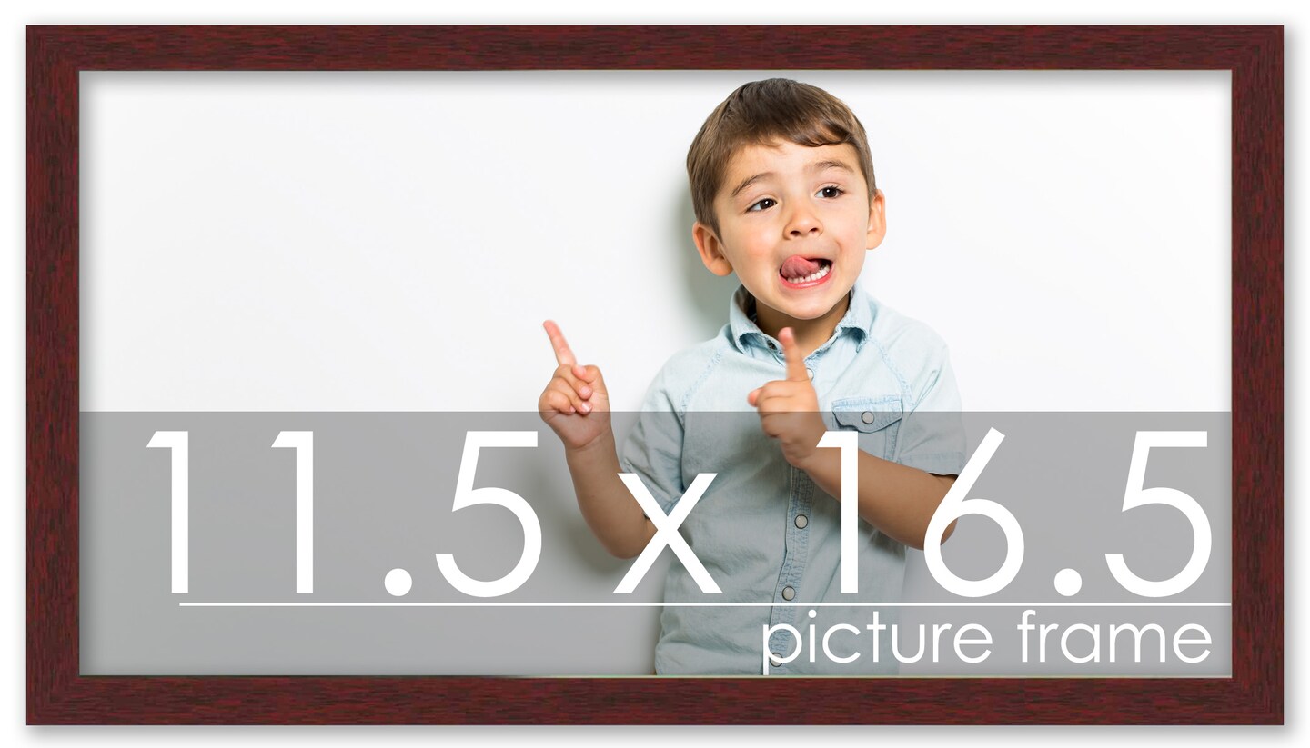 11.5x16.5 Solid Wood Picture Frame with UV-Resistant Acrylic &#x26; Acid-Free Backing, Available in 6 Finishes: Matte Black, Matte White, Metallic Bronze, Silver, Natural Wood Grain &#x26; Mahogany