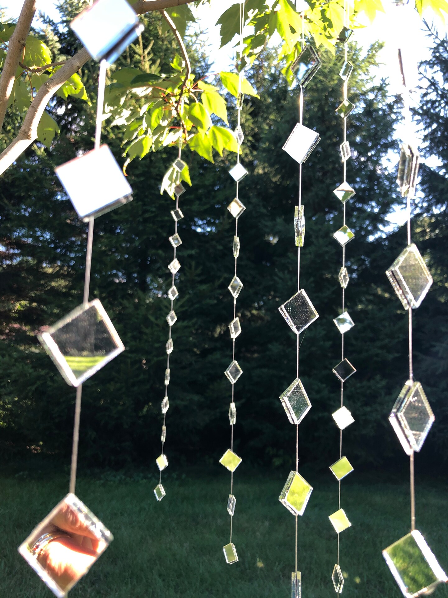 Acchiappasole Da Giardino Trifoglio - 3 Pezzi, 25cm, Verde Fluorescente, Decorazione Esterna - Foto 4