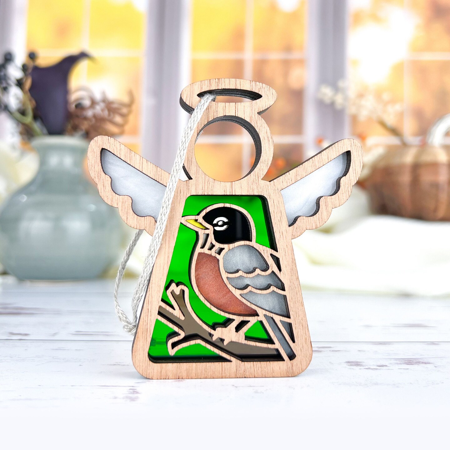 3.5&#x22; American Robin Ornament - Handcrafted in Texas - Mother&#x27;s Angels&#xAE; Figurine - Mother&#x27;s Day Gifts