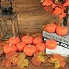 10 Pieces Plastic Pumpkins, Orange Artificial Pumpkins for Decorating Thanksgiving Halloween Seasonal Holiday Decor Decoration-A