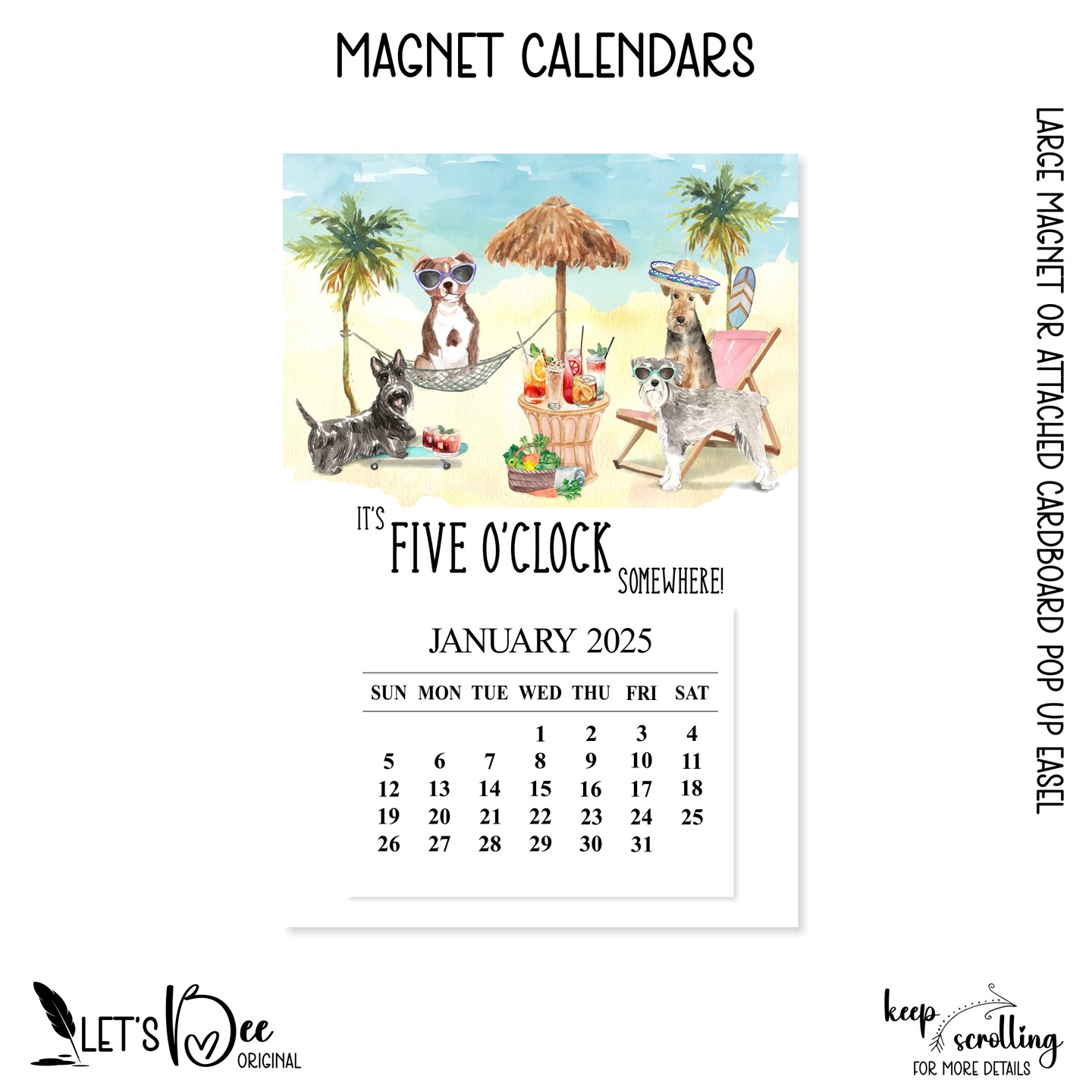 2025 Funny Dog Calendar, 2025 Dog Desk Calendar, 2025 Five O