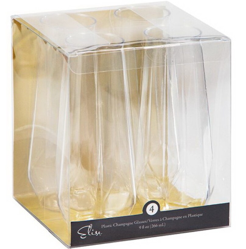 Plastic Fractal Stemless Champagne Flutes - 9oz, Reusable