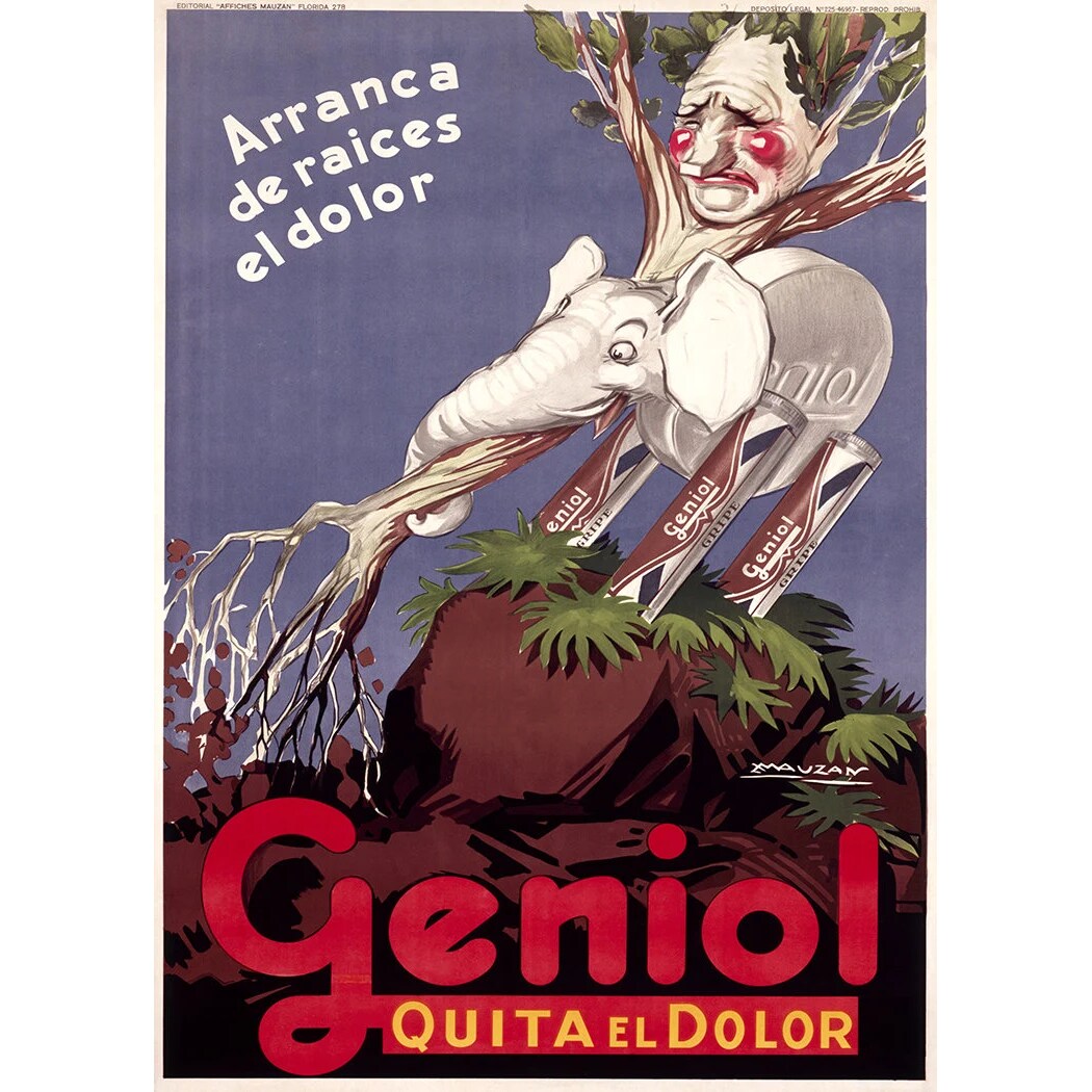 Geniol - Vintage Poster Prints - Mauzan Poster | MakerPlace by