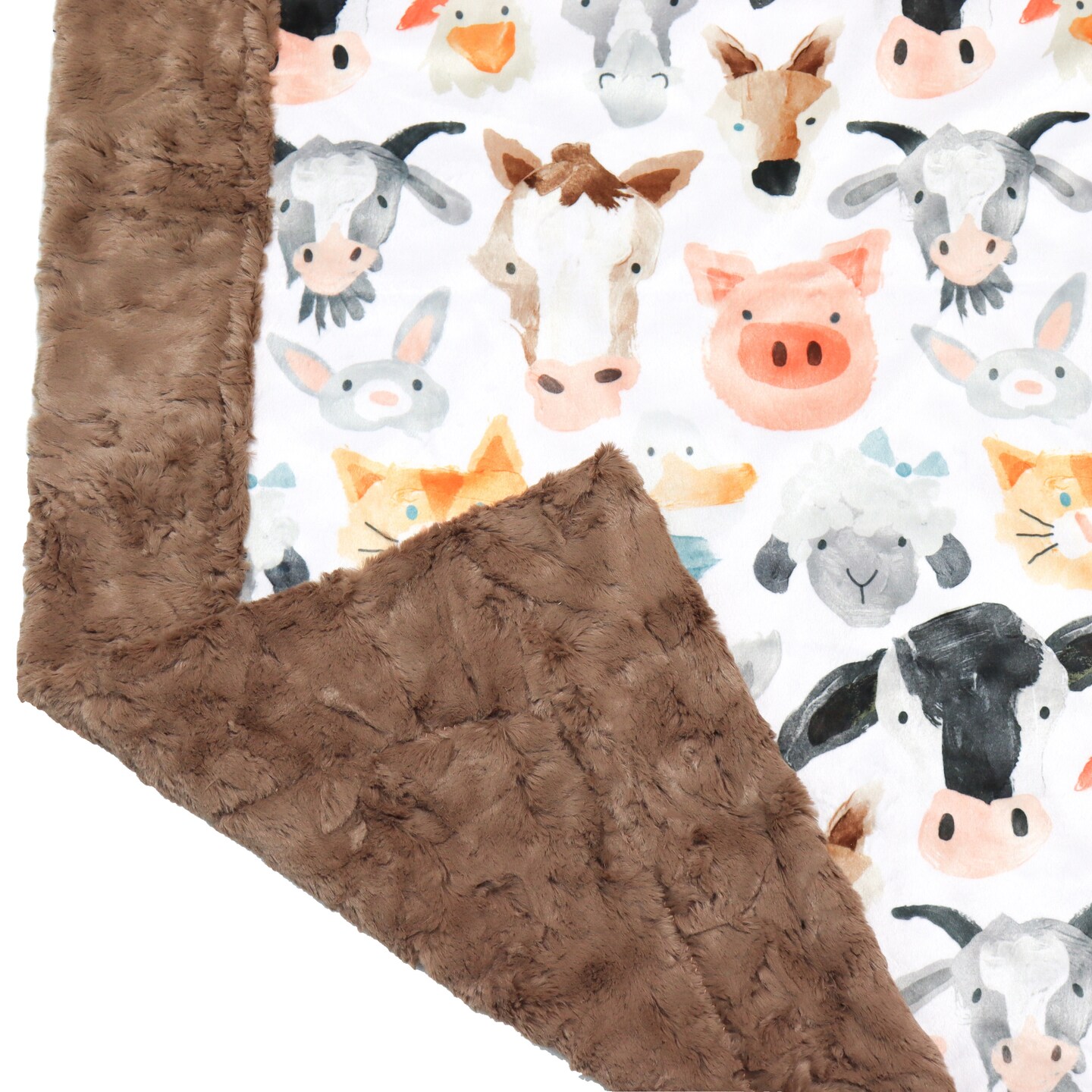 Farm Livin Minky Baby Blanket Boys Barnyard Cow Pig Goat Horse Chicken Nursery Decor Crib Bedding Toddler Baby Shower MakerPlace by Michaels