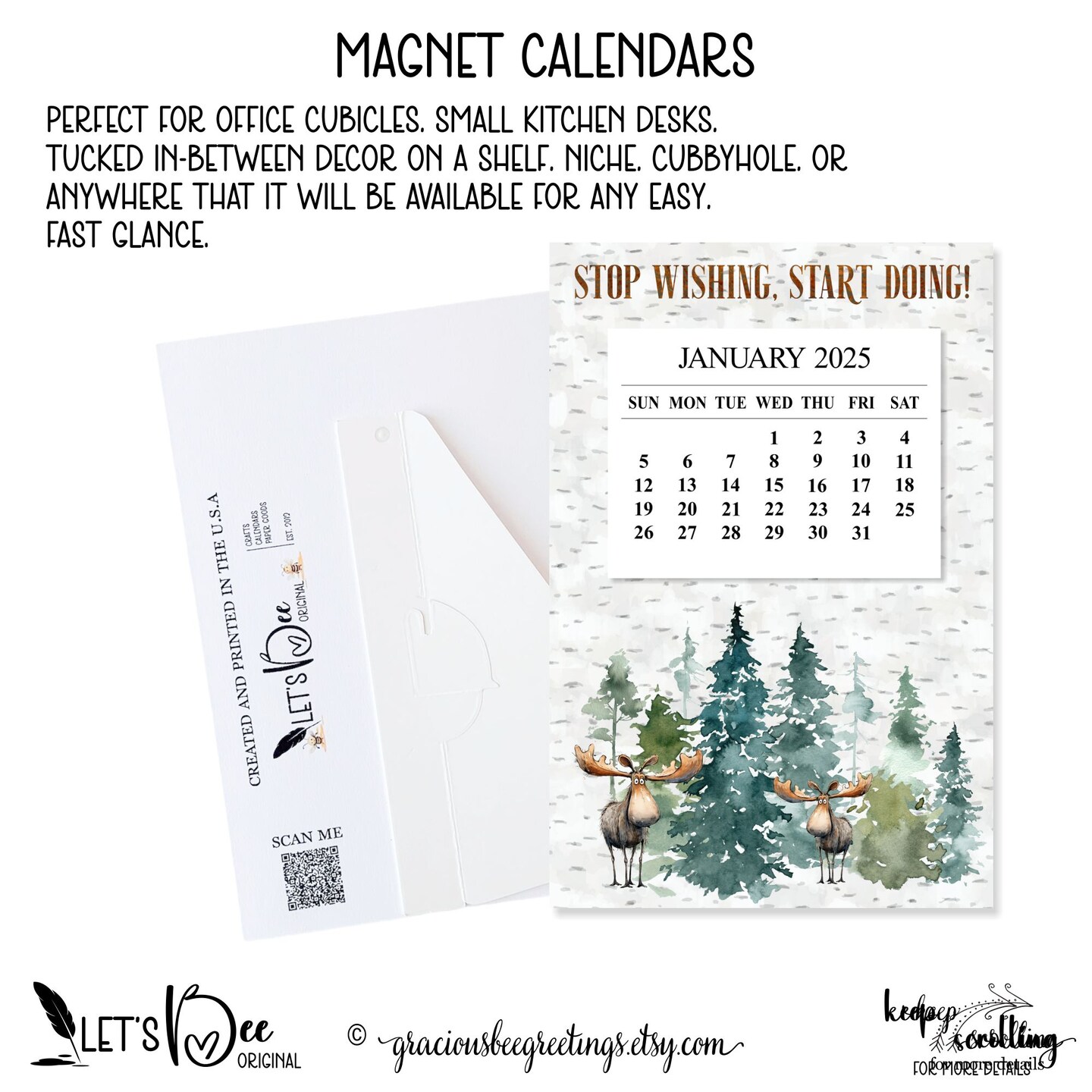 2025 Magnetic Fridge Calendar - 13x11.5 Inch Monthly Planner From July 2024 To December 2025
