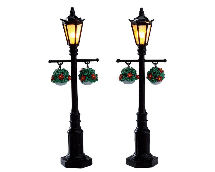LEMAX Old English Lamp Post, set of 2, Battery Operated (4.5V) #74231