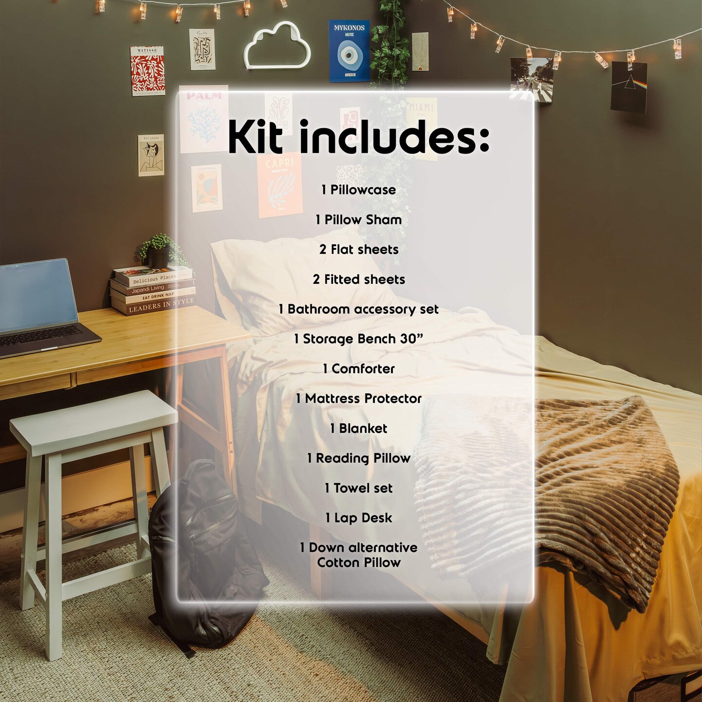 Virtu College Dorm Room Essentials Kit
