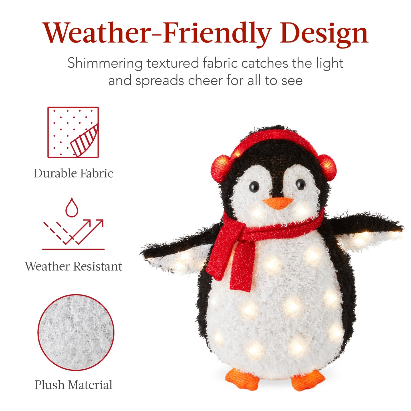 Best Choice Products 2-Piece Lighted 3ft Pop-Up Penguin Family Outdoor Christmas Decoration w/ 150 LED Lights