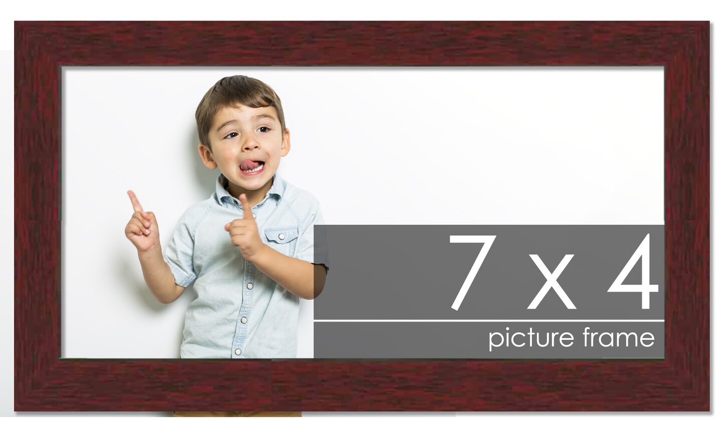 7x4 Solid Wood Picture Frame with UV-Resistant Acrylic & Acid-Free Backing, Available in 6 Finishes: Matte Black, Matte White, Metallic Bronze, Silver, Natural Wood Grain & Mahogany