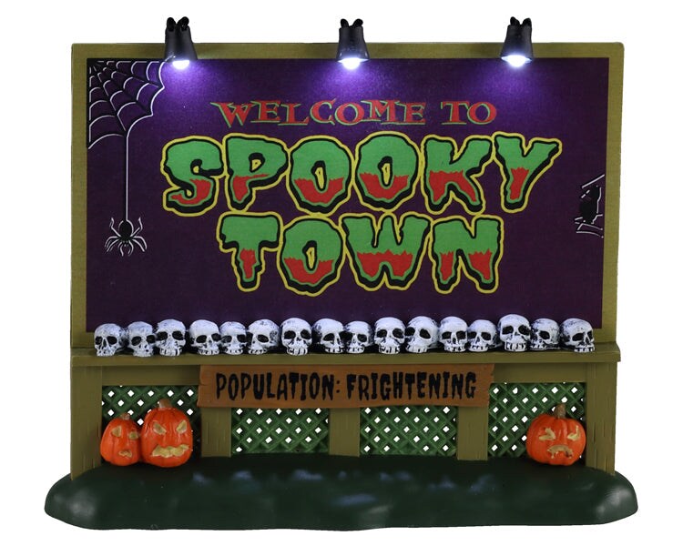 LEMAX Spookytown Sign, Battery Operated (4.5V) #04710
