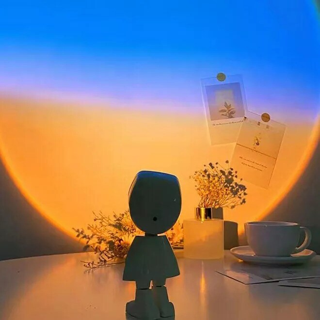 Astronaut Sunset LED Projector Night Lights USB Atmosphere Lamp Home Art Decor