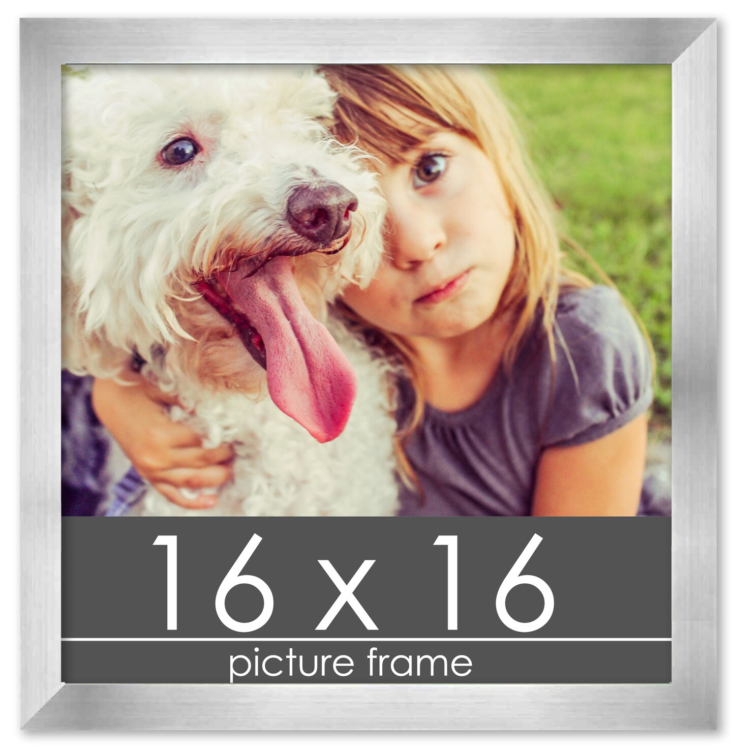 16x16 Solid Wood Picture Frame with UV-Resistant Acrylic &#x26; Acid-Free Backing, Available in 6 Finishes: Matte Black, Matte White, Metallic Bronze, Silver, Natural Wood Grain &#x26; Mahogany