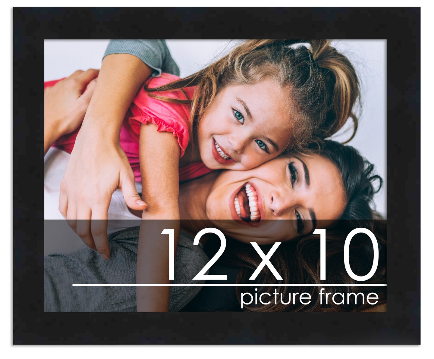 12x10 Solid Wood Picture Frame with UV-Resistant Acrylic &#x26; Acid-Free Backing, Available in 6 Finishes: Matte Black, Matte White, Metallic Bronze, Silver, Natural Wood Grain &#x26; Mahogany