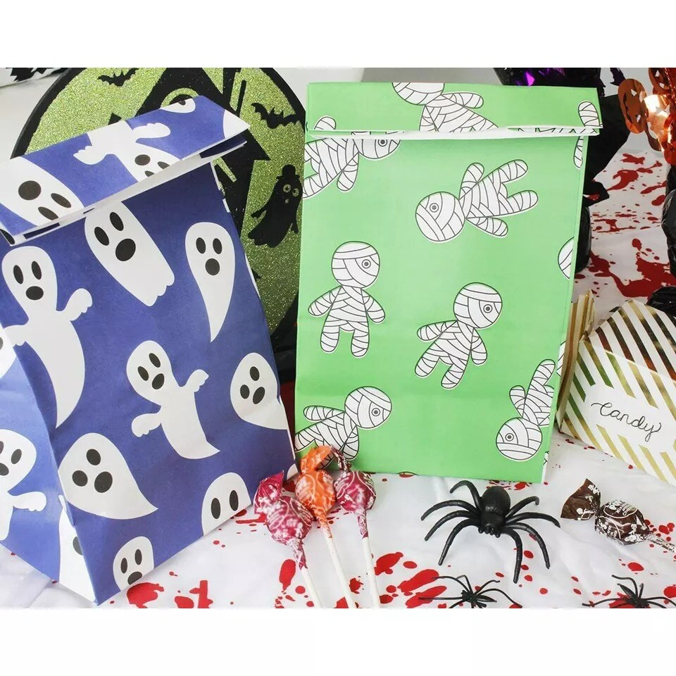 36 Pack Halloween Gift Bags, Trick or Treat Party Paper Favor Goodies Candy Bag