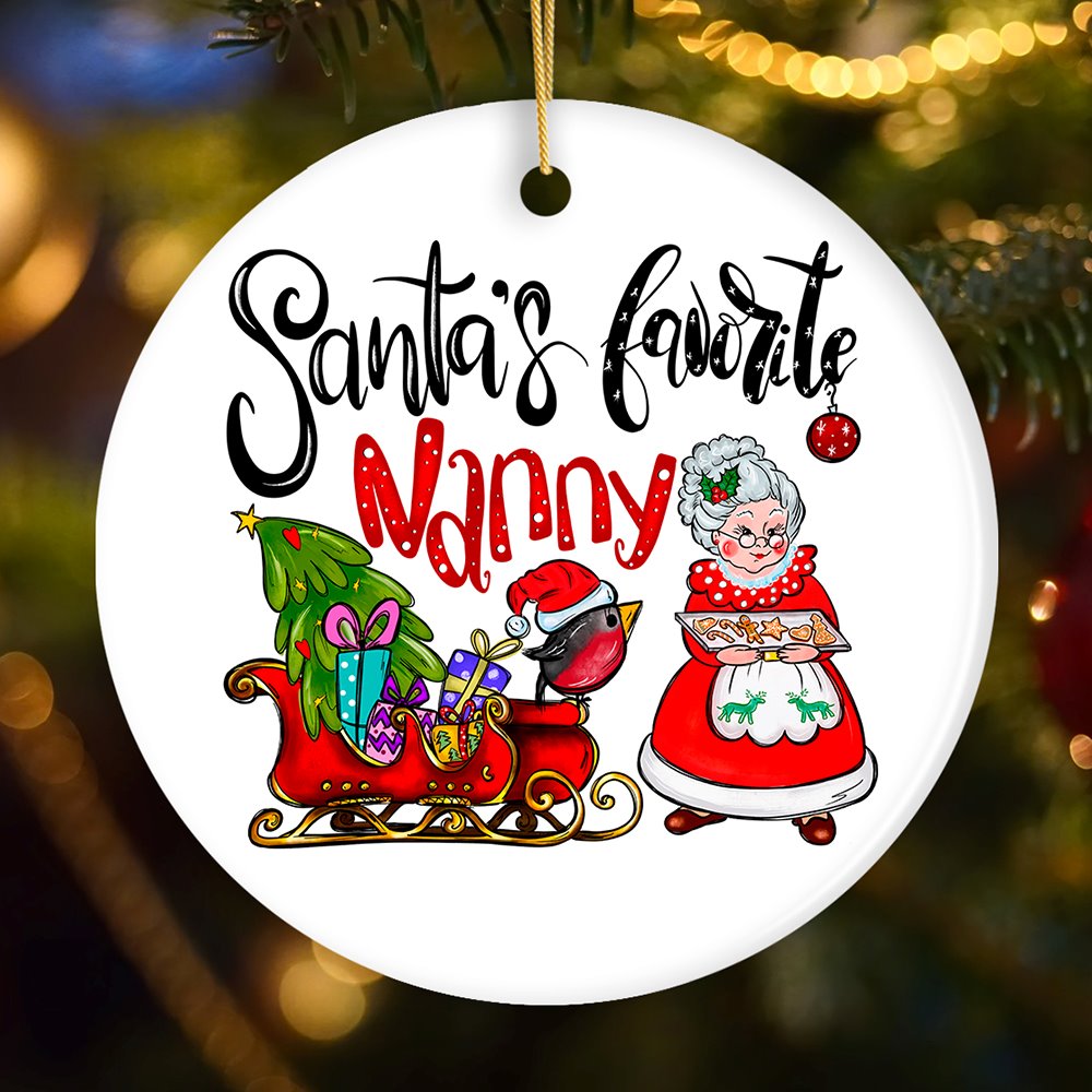 Santa&#x2019;s Favorite Nanny Christmas Ornament, Babysitter Appreciation Gift