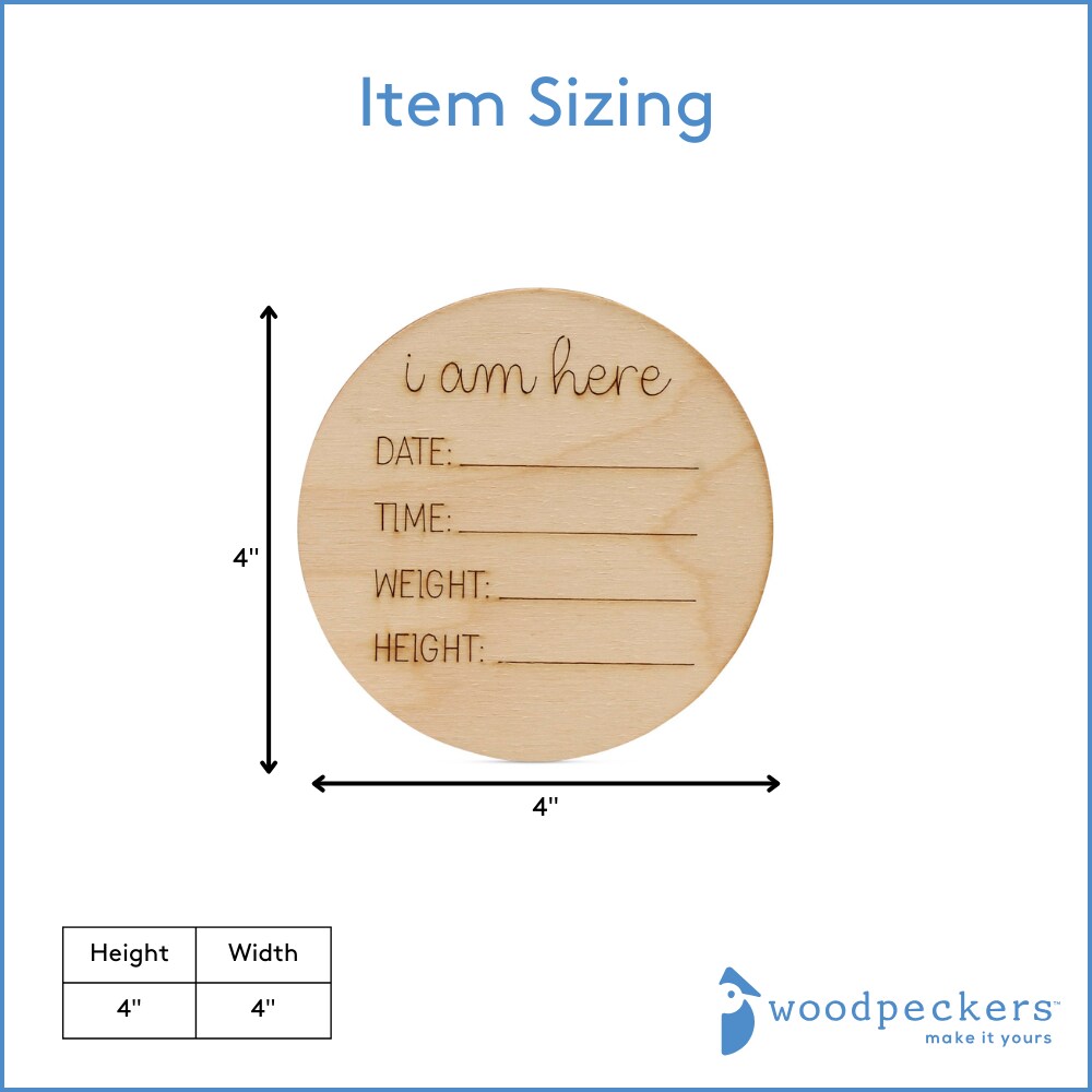 Pregnancy Announcement Signs & Baby Announcement Kit, 4”, Set of 6 | Woodpeckers