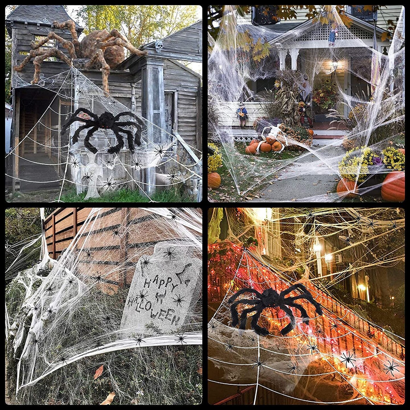 4.9 Ft Black Soft Hairy Scary Spider for Halloween Outdoor Yard &#x26; Indoor Decoration