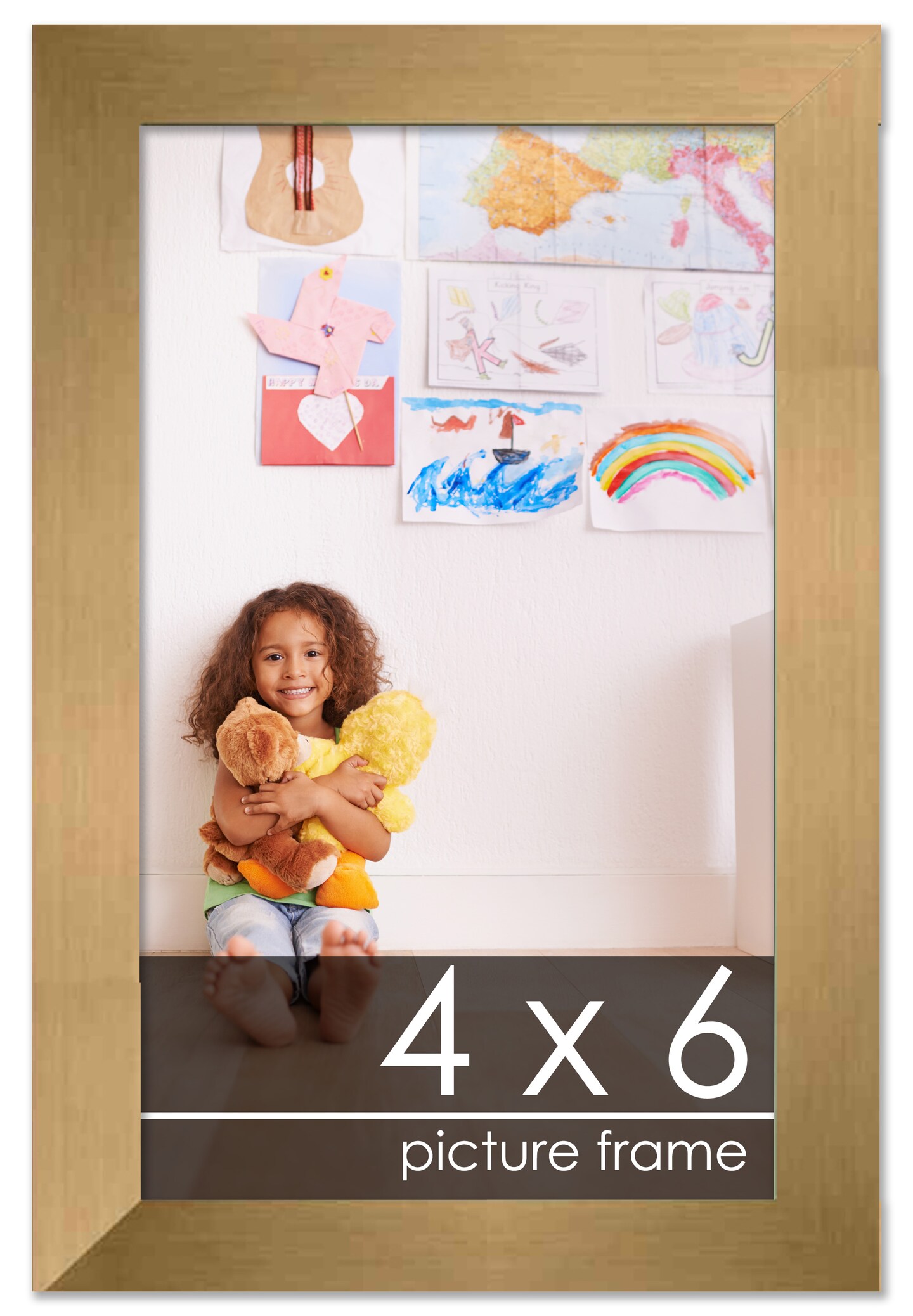 4x6 Solid Wood Picture Frame with UV-Resistant Acrylic & Acid-Free Backing, Available in 6 Finishes: Matte Black, Matte White, Metallic Bronze, Silver, Natural Wood Grain & Mahogany