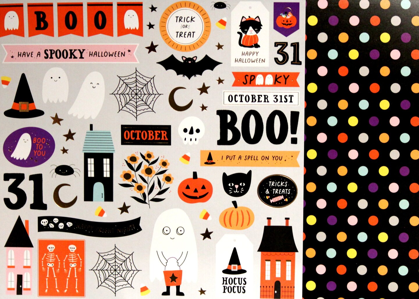 DCWV Happy Haunts/Halloween Cut-outs 12 x 12 Double-Sided Specialty Halloween Lt. Cardstock Paper