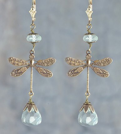 Antiqued Silver Plated Brass Medium Ornate Dragonfly Two Ring Connectors - Set of Six - S-2C13