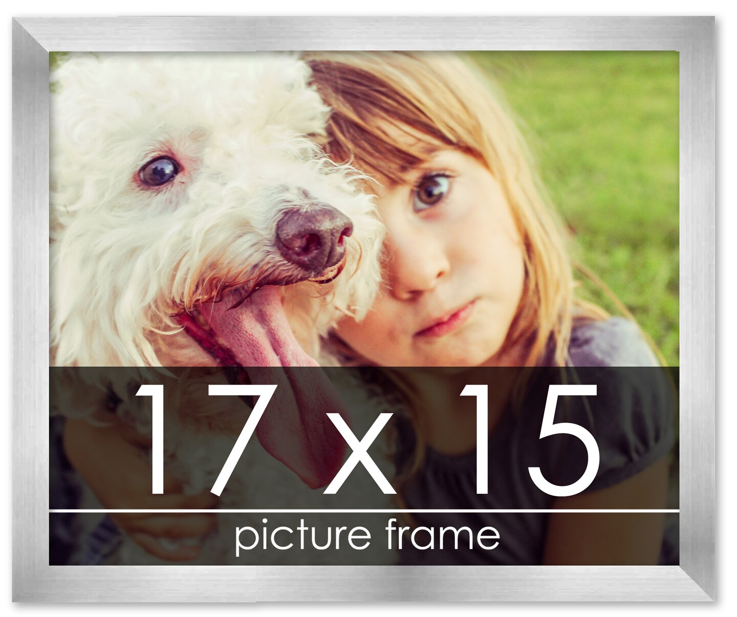 17x15 Silver Wood Picture Frame - UV Acrylic, Foam Board Backing, Hanging Hardware