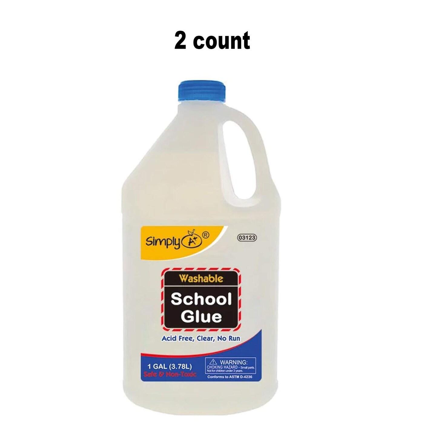 Washable Clear School Glue 3.78L/1 Gallon Ideal for Crafts &#x26; Classroom Use