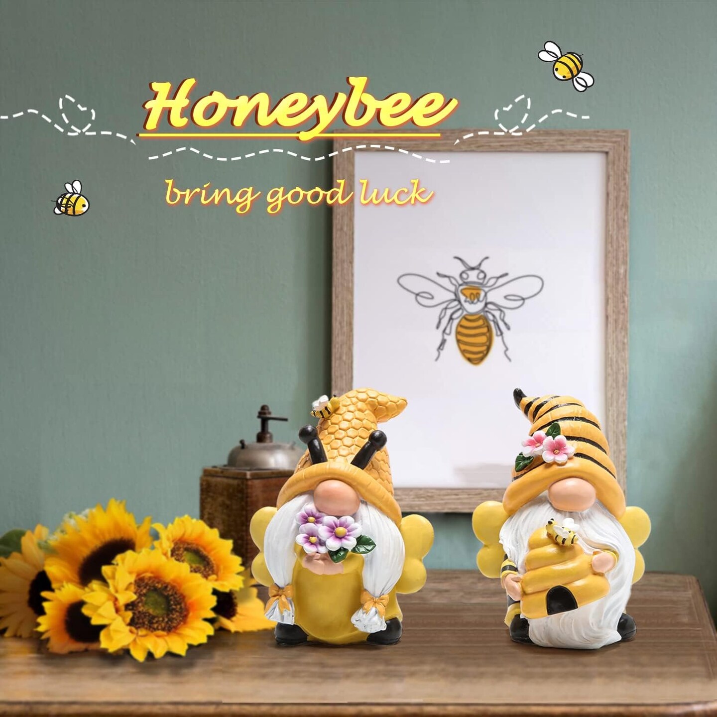 Spring Garden Gnomes Decorations Honey bee Gnome World Bee Day Decorations Gifts