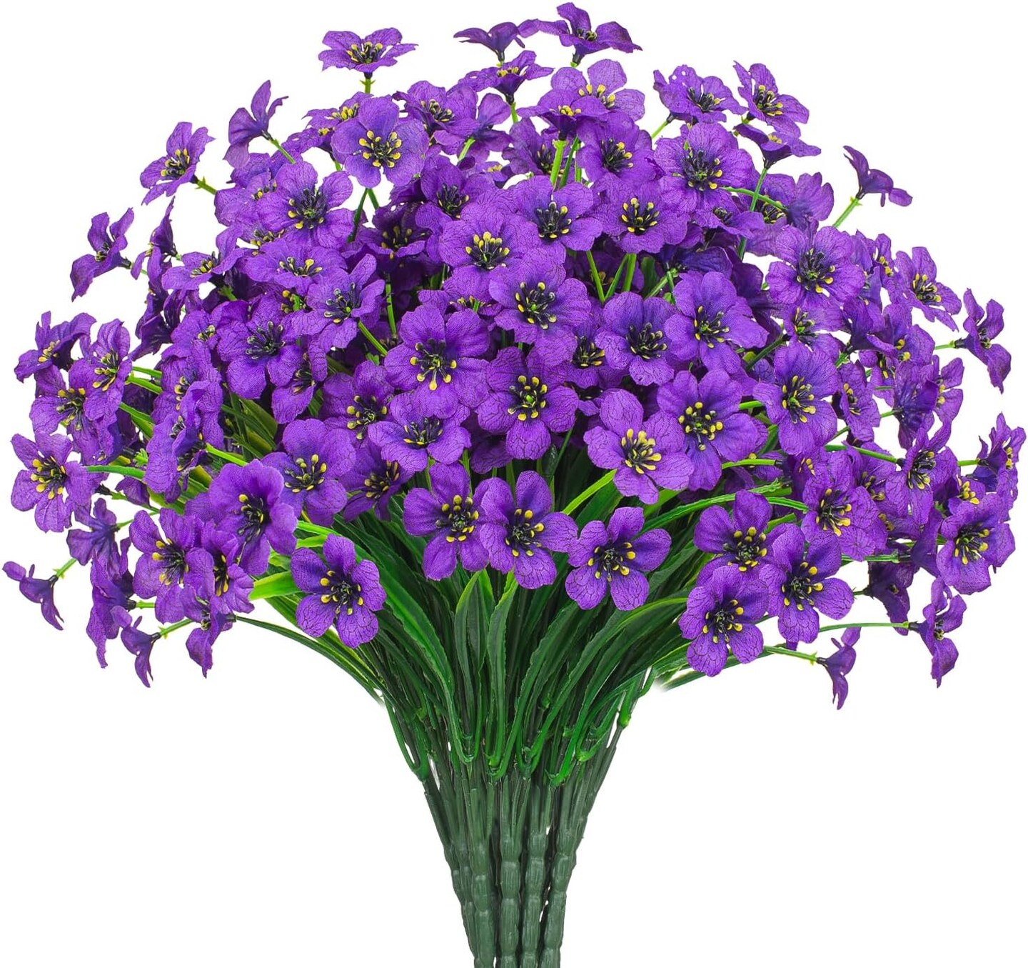 21 Bundles Outdoor Artificial Flowers – UV Resistant Faux Silk Plants for Porch & Garden (Purple)