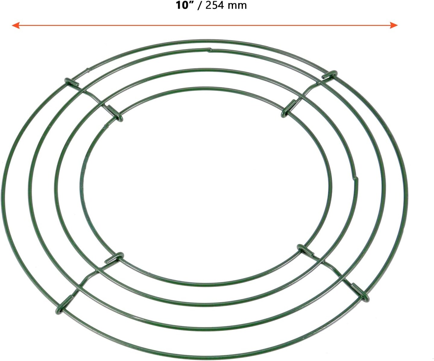 20 Pack 10 Inch Metal Wreath Frame, Dark Green Metal Floral Wreath Frame, Wire Wreath Rings for Christmas, New Year, Thanksgiving Day, Valentines, Wedding