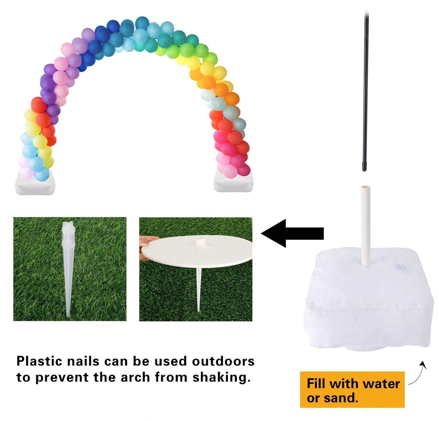 Premium Balloon Arch Kit with Adjustable Stand, Water-Fillable Base & 50 Balloon Clips – Perfect for Weddings, Birthdays, Parties & Events