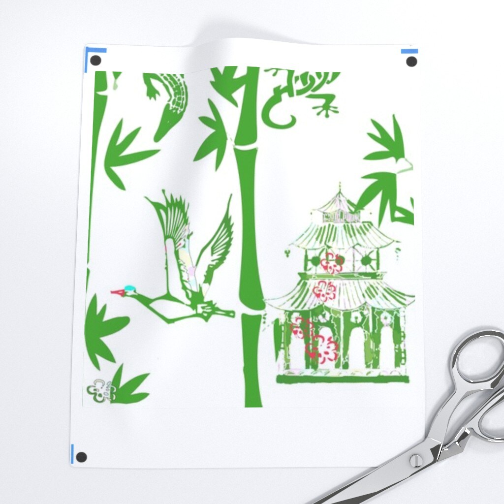 Chinoiserie Preppy Exotic Animal Monkey Cheetah Palm Custom Removable Wallpaper by Spoonflower Peel & Stick Wallpaper 2FT Wide