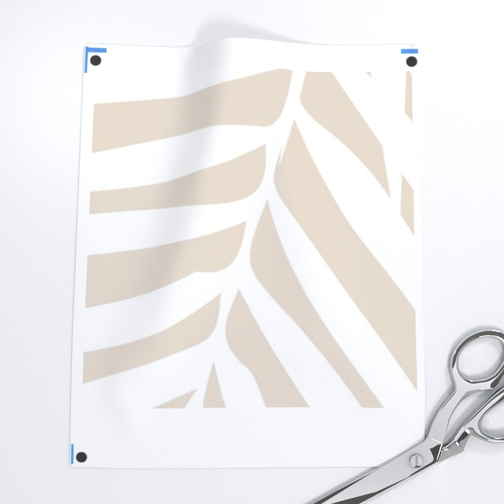 Neutral Tropical Palm Fronds Coastal Summer Boho Tan Beige Khaki Custom Pre-pasted Wallpaper by Spoonflower Pre-Pasted Wallpaper 2FT Wide