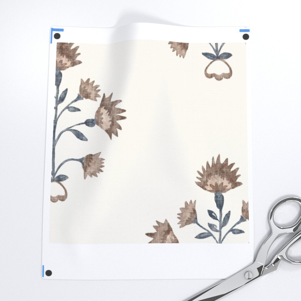 Modern Floral Traditional Stem Wildflower Custom Removable Wallpaper by Spoonflower Peel & Stick Wallpaper 2FT Wide