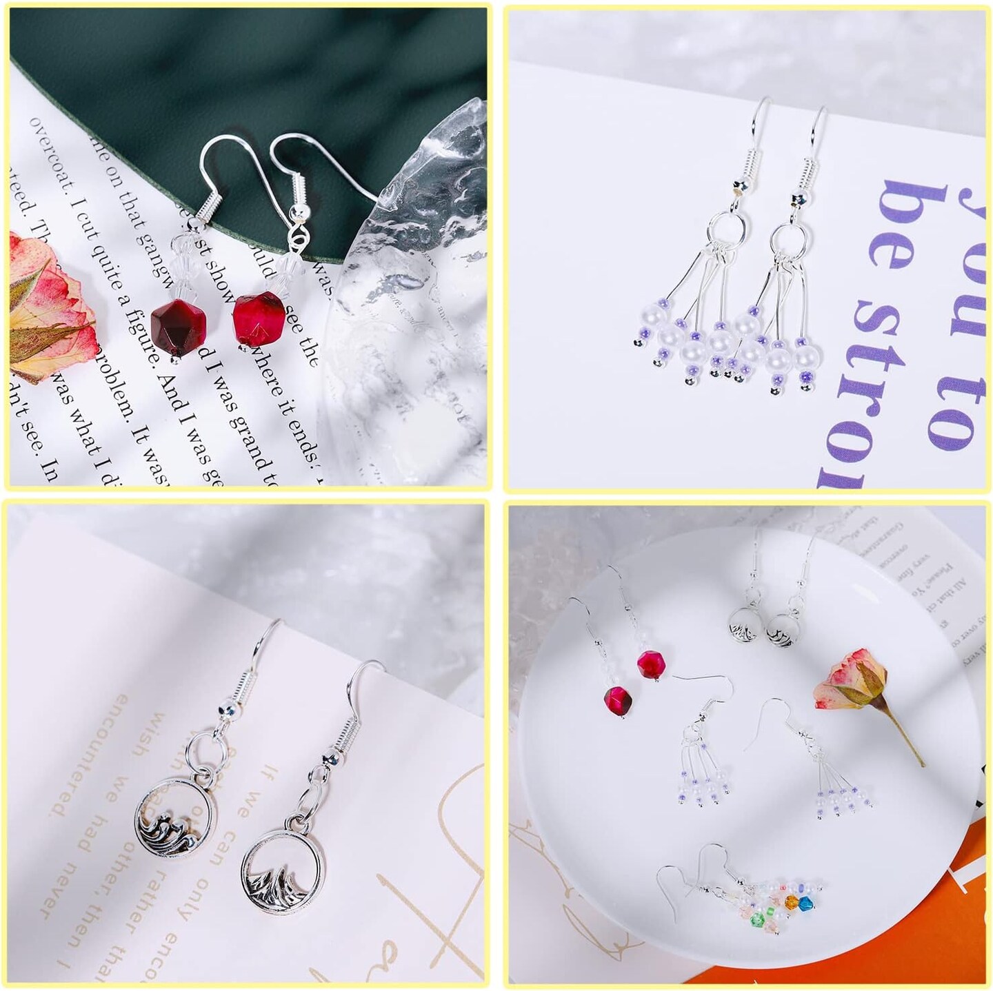 600Pcs Hypoallergenic Earring Hooks, Silver Earring Making Kit, Supplies with Earring Backs and Jump Rings for Jewelry Making (Silver)