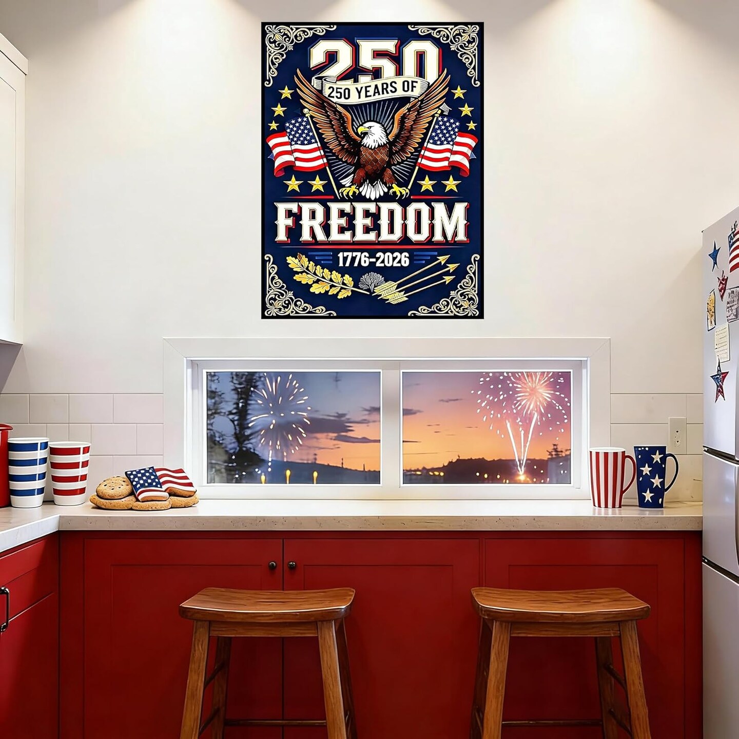 Independence Day 5D Diamond Painting Kit for Adults 12x16 Inch Full Drill July 4th DIY Gem Art Patriotic Wall Decor Craft Set