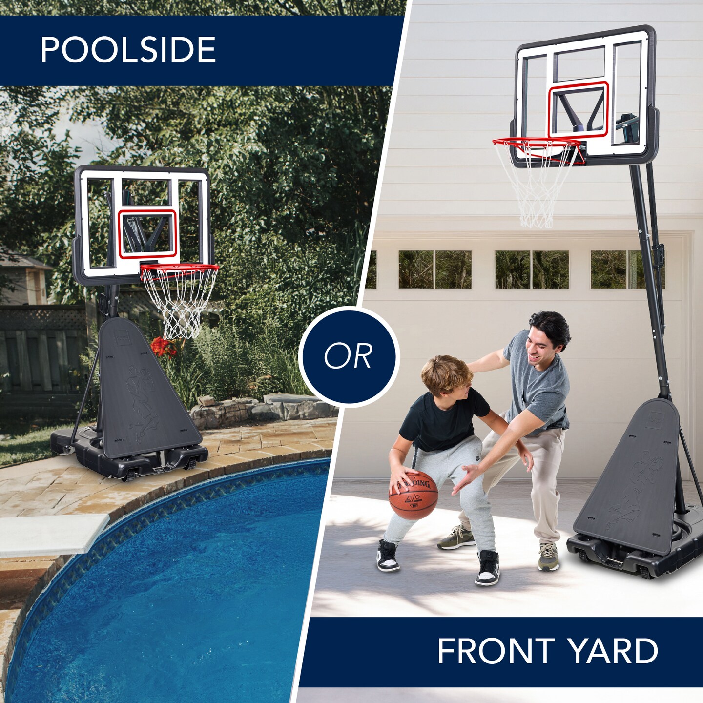 Best Choice Products Adjustable 4.4-10ft Basketball Hoop, Portable Goal w/Shatterproof Backboard, Ball Return