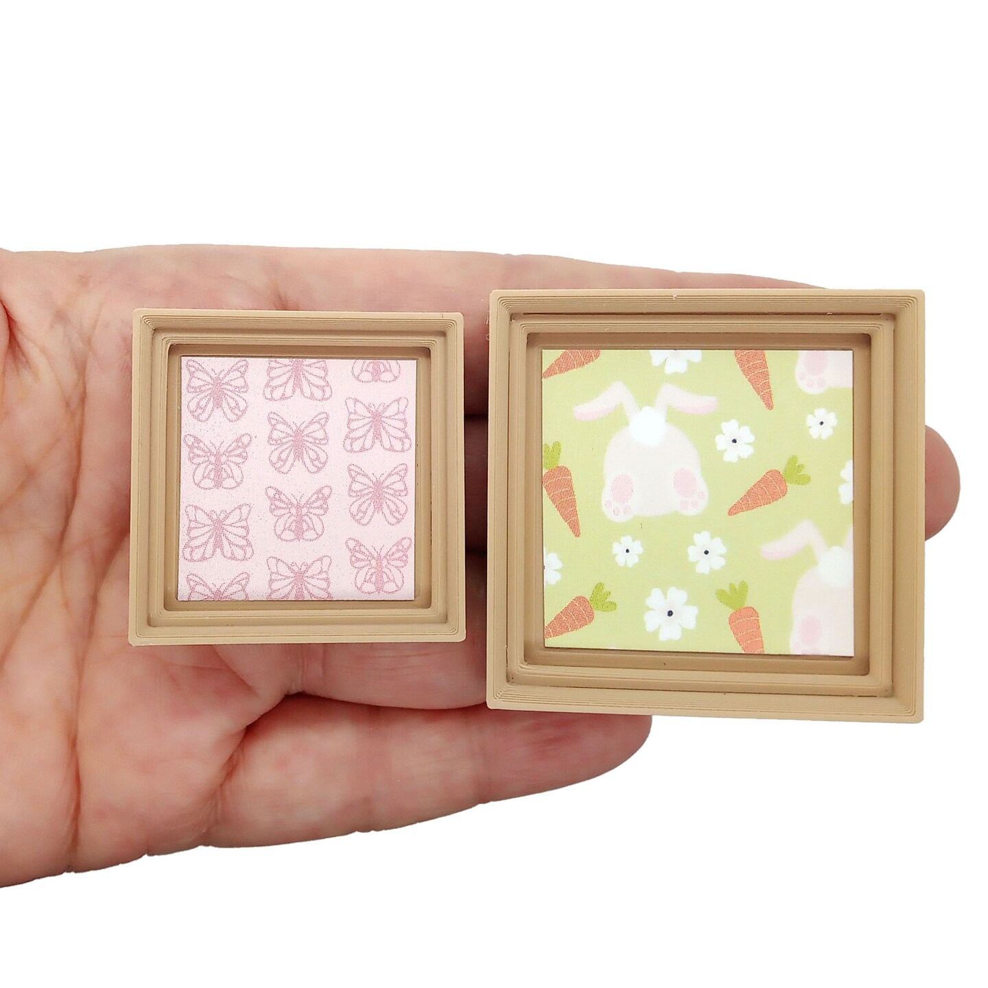 Framed Easter Prints for Dollhouse, Tiny 1:12 Scale Decor, 5 pcs, Adorabilities