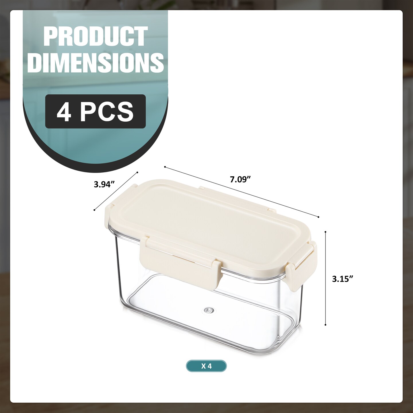 Sorbus Airtight Stackable Food Container – Clear Pantry Canister
