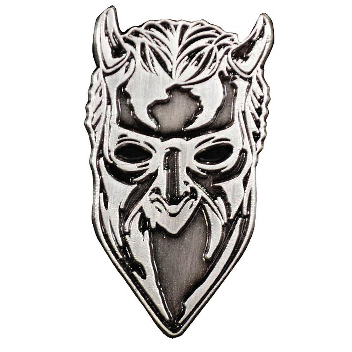 Antique Nickel Enamel Pin Nameless Ghoul Ghost Face 1.5&#x22;